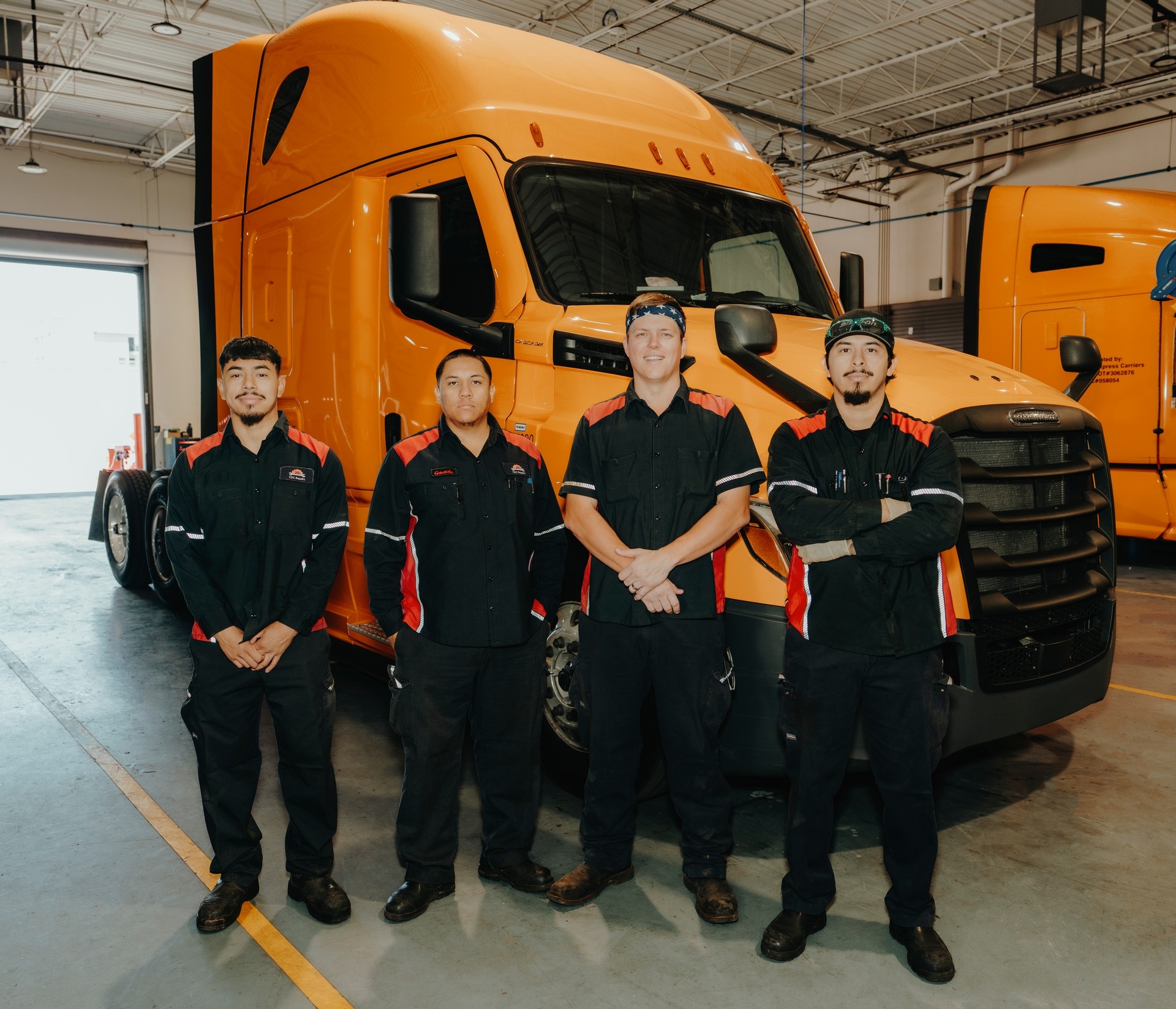 Group of expert logistics operators in uniform